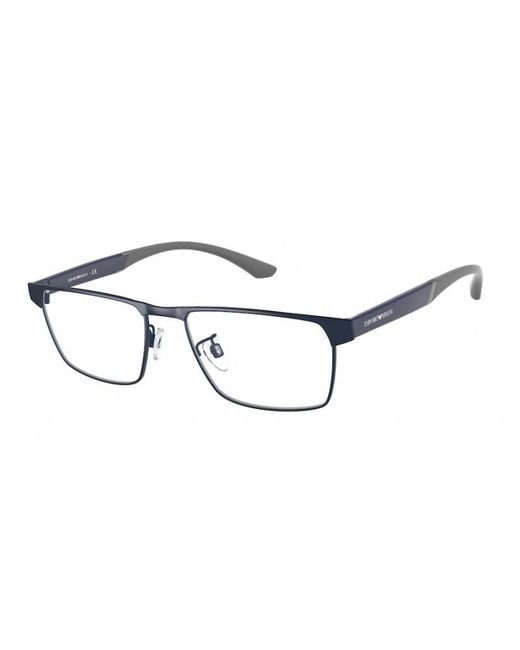 Emporio Armani Black Ea1124 3250 Optical Frames Metal Squared for men