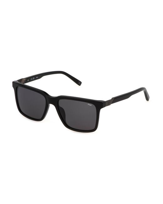 Fila Black Sfi891 700 Sunglasses Acetate Smoke Squared Normal for men
