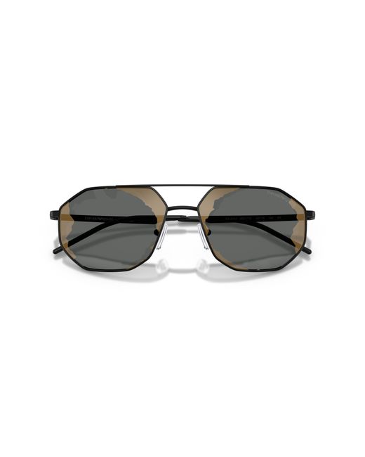 Emporio Armani Black Ea2147 30017G Sunglasses Metal Geometric Normal Mirror for men