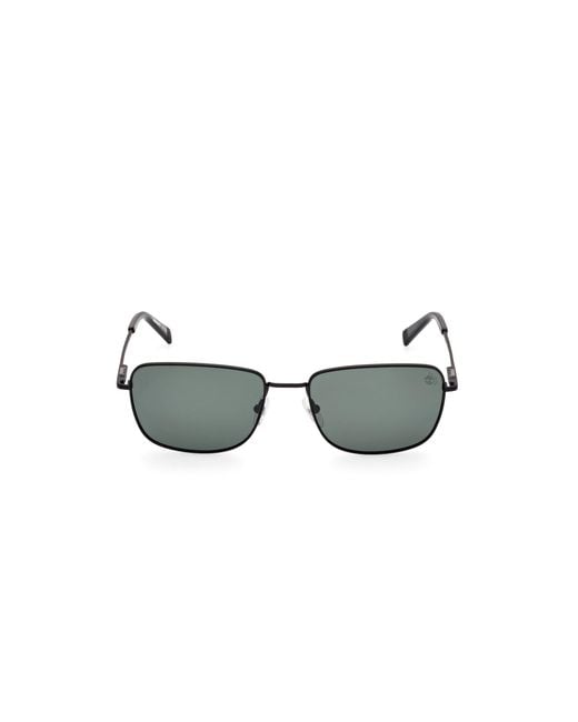 Timberland Black Tb9338 02R Sunglasses Metal Squared Polarized for men