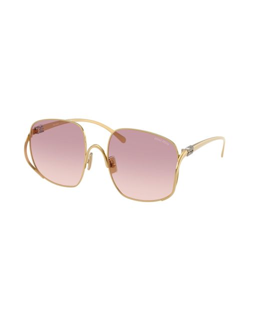 Miu Miu Black Mu A57S 5Ak40S Sunglasses Metal Squared Normal Shaded