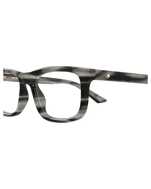 Montblanc Black Mb0457O 004 Optical Frames Acetate Transparent Squared for men