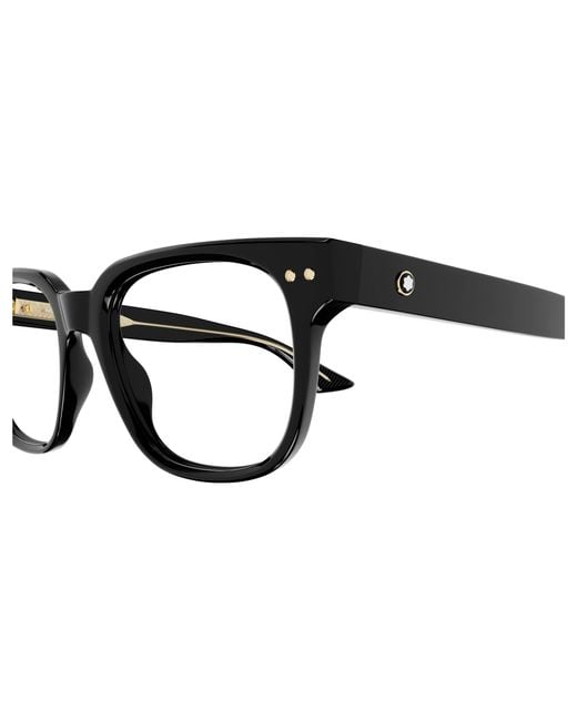 Montblanc Black Mb0321O 001 Optical Frames Acetate Transparent Squared for men