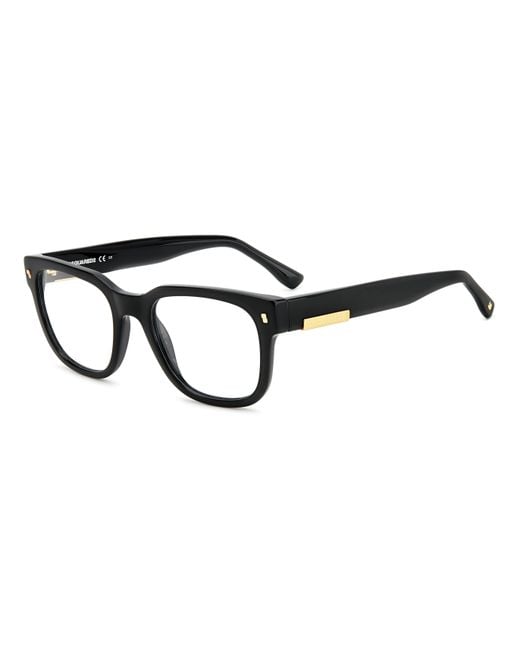 DSquared² Black D2 0074 807 Optical Frames Plastic Squared for men