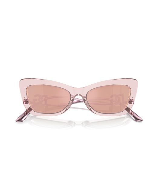 Dolce & Gabbana Black Dg4467B 31486X Sunglasses Acetate Cat Eye Mirrored Mirror