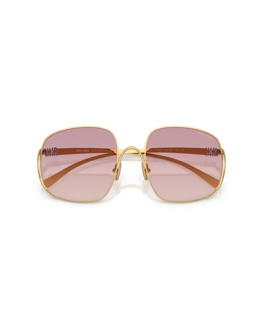 Miu Miu Black Mu A57S 5Ak40S Sunglasses Metal Squared Normal Shaded