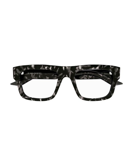 McQueen Black Am0452O 002 Optical Frames Acetate Transparent Squared for men