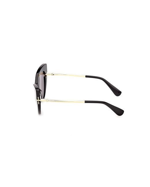 Max Mara Black Mm0187 01A Sunglasses Acetate Smoke Cat Eye Normal