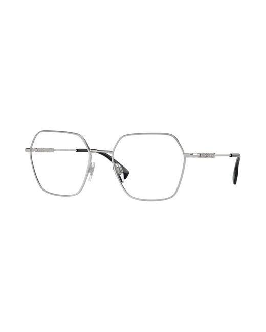 Burberry Black Be1381 1005 Optical Frames Steel Transparent Geometric Normal