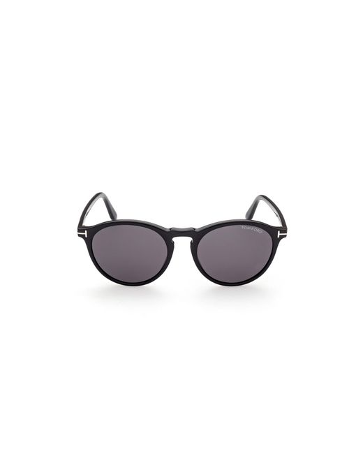 Tom Ford Black Ft0904 Aurele 01A Sunglasses Acetate Smoke Round Normal for men