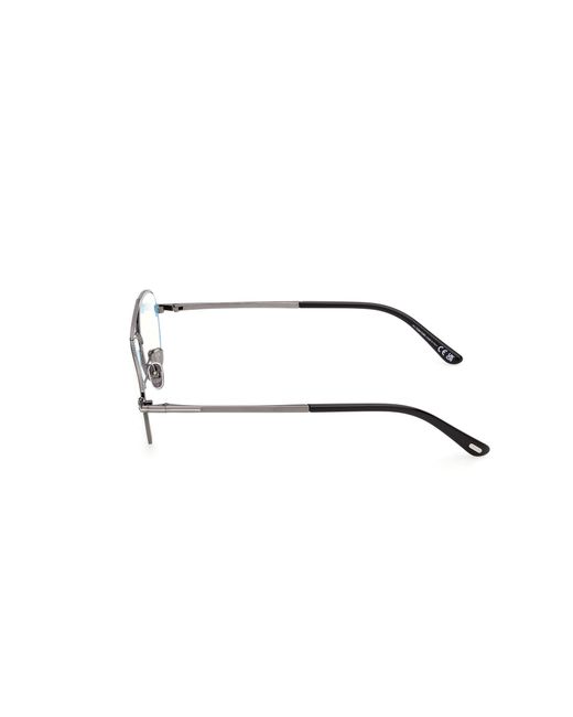 Tom Ford Black Ft6128-B 008 Optical Frames Metal Pilot Normal for men