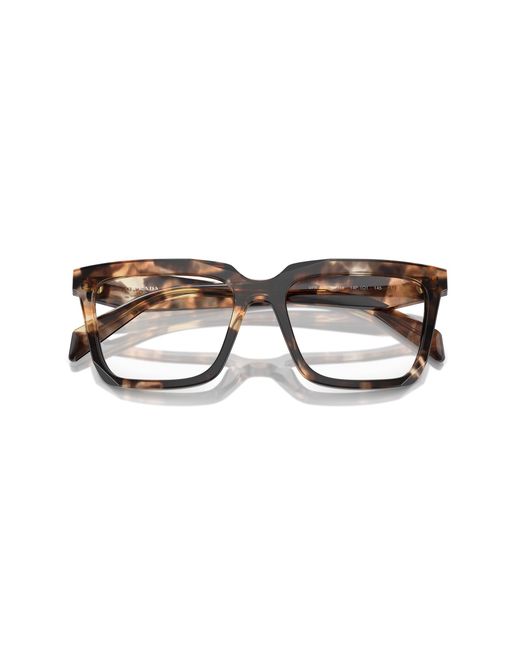 Prada Black Pr A19V 14P1O1 Optical Frames Acetate Transparent Squared Normal