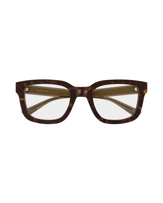 Gucci Black Gg2071Ol 002 Optical Frames Acetate Transparent Squared for men