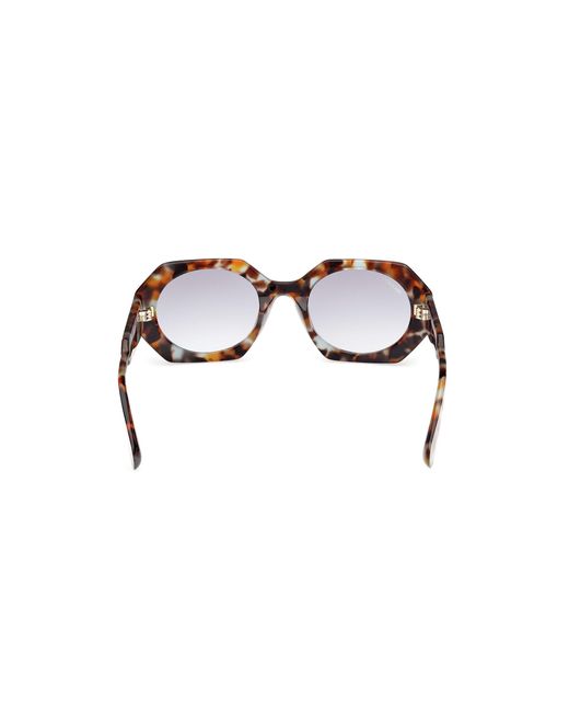 MAX&Co. Black Mo0115 55B Sunglasses Acetate Smoke Geometric Normal