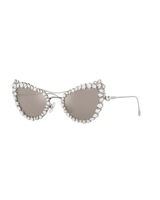 Swarovski Metallic Sk7011 4001Ap Sunglasses Metal Geometric Normal Mirror