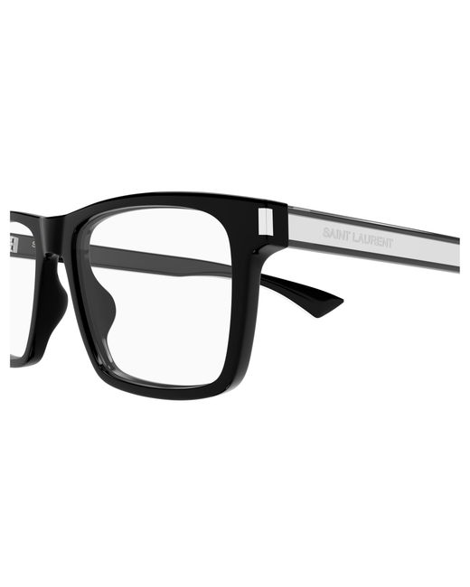 Saint Laurent Black Sl 882 006 Optical Frames Acetate Transparent Squared for men
