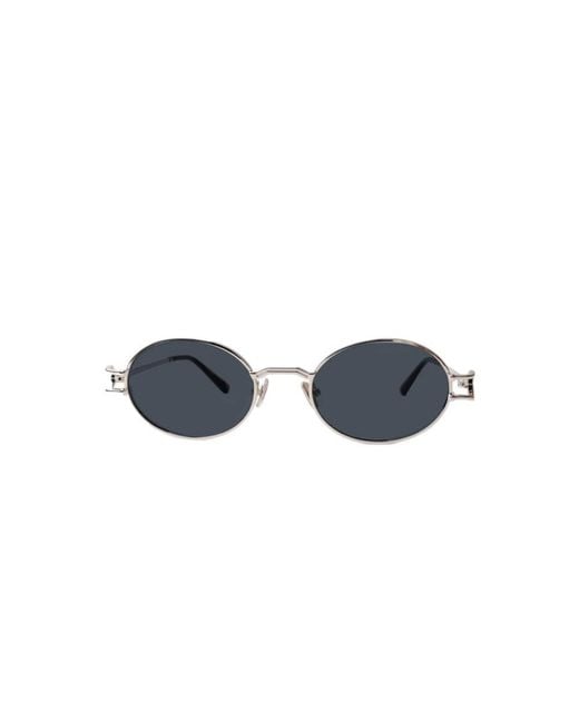 Xlab Black S.Domino Sunglasses Metal Smoke Round Polarized