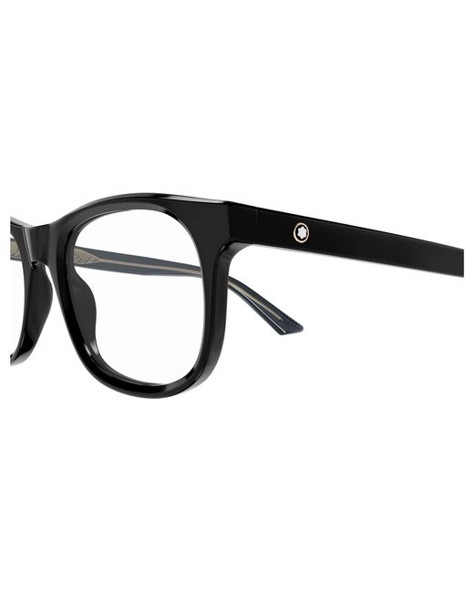 Montblanc Black Mb0385O 008 Optical Frames Acetate Transparent Squared for men