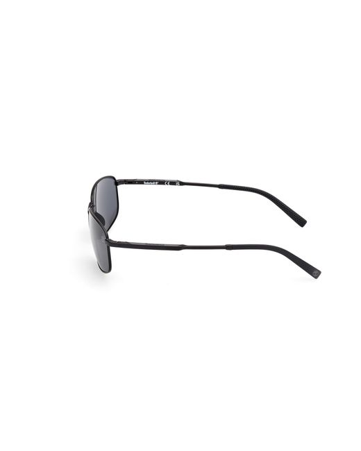 Timberland Black Tb00041 02D Sunglasses Metal Smoke Squared Polarized for men