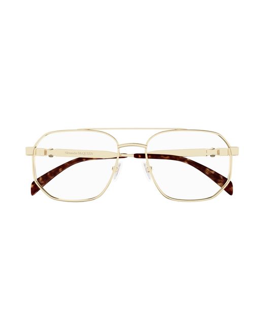 McQueen Black Am0459O 002 Optical Frames Acetate Transparent Pilot for men
