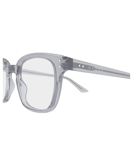 Gucci Black Gg2132O 007 Optical Frames Acetate Transparent Squared for men