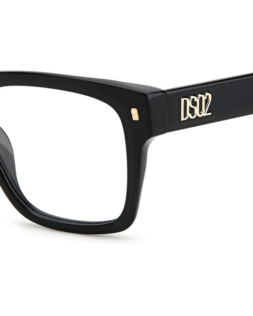 DSquared² Black D2 0037 2M2 Optical Frames Acetate Squared for men