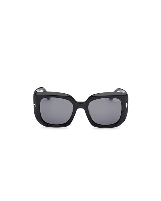 Tom Ford Black Ft1220 Carla-02 01D Sunglasses Acetate Smoke Squared Polarized