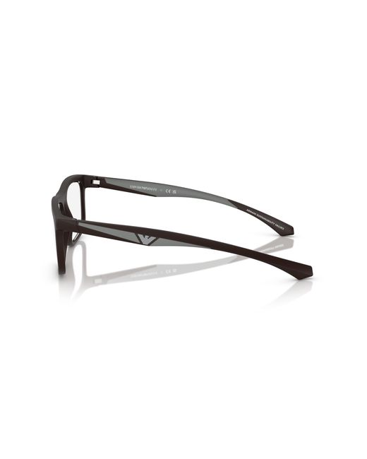 Emporio Armani Black Ea3246 6186 Optical Frames Injected Transparent Squared Normal for men