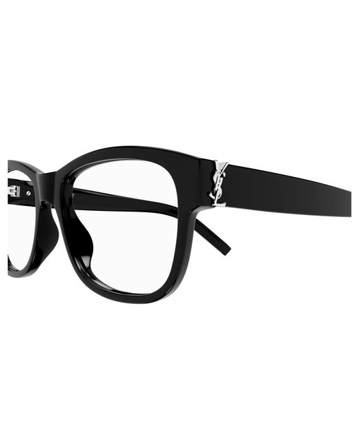 Saint Laurent Black Sl M132 001 Optical Frames Acetate Transparent Round