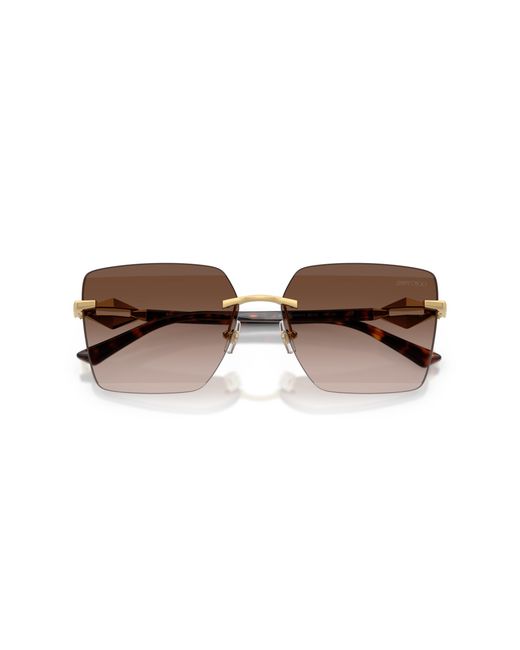 Jimmy Choo Black Jc4018 302313 Sunglasses Metal Squared Normal Shaded