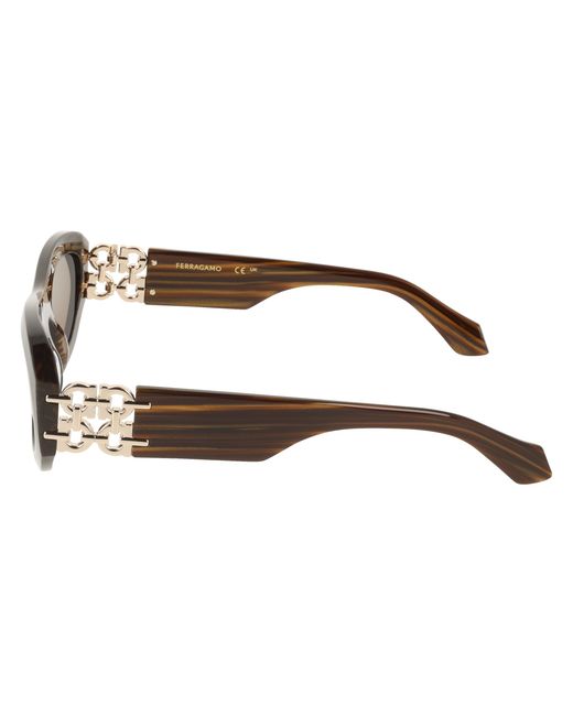 Ferragamo Black Sf2082Se 223 Sunglasses Acetate Round Normal