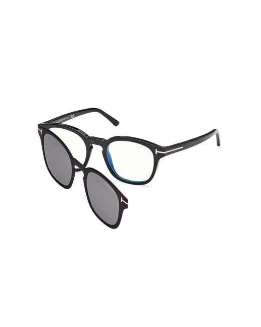 Tom Ford Black Ft5532-B 01D Optical Frames Acetate Smoke Round Polarized for men