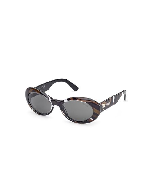 Emilio Pucci Black Ep0234 99A Sunglasses Acetate Smoke Round Normal