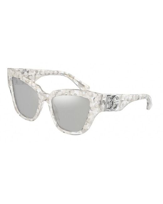 Dolce & Gabbana Black Dg4404 33488V Sunglasses Plastic Cat Eye Mirror