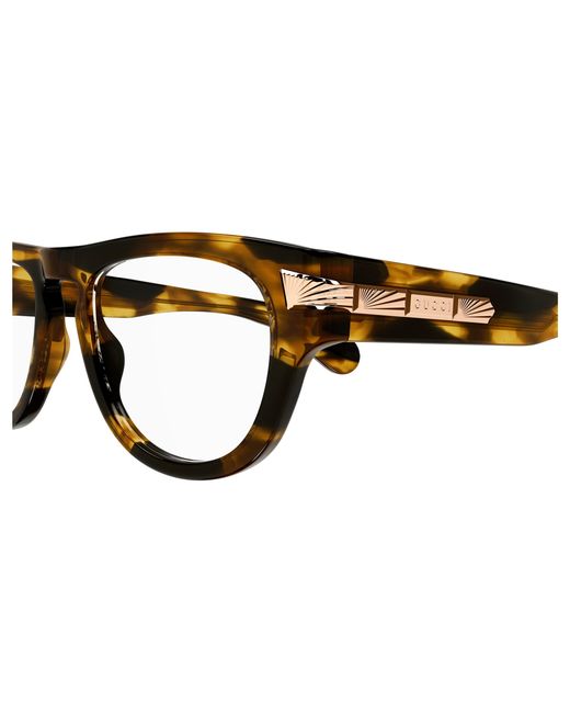 Gucci Black Gg1519O 002 Optical Frames Acetate Transparent Round for men