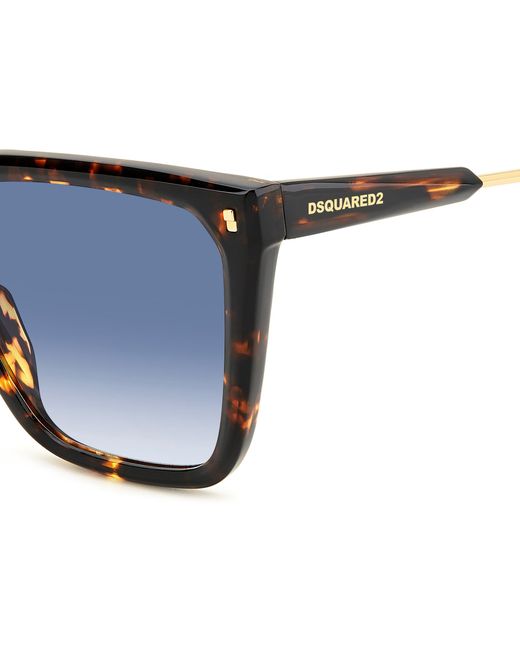 DSquared² Black D2 0135/S 086/08 Sunglasses Acetate Light Squared Shaded