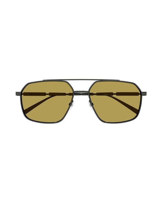 McQueen Black Am0477S 003 Sunglasses Metal Pilot for men