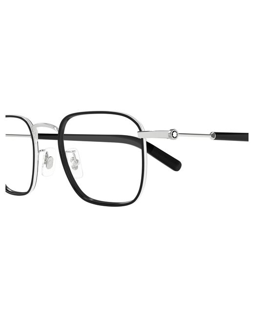 Montblanc Black Mb0424O 001 Optical Frames Metal Transparent Squared for men