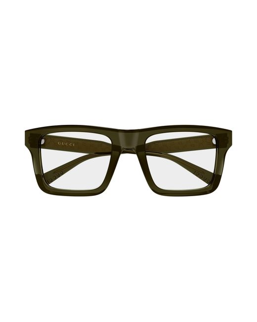 Gucci Black Gg2070O 003 Optical Frames Acetate Transparent Squared for men