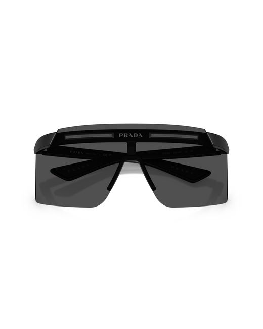 Prada Linea Rossa Black Ps B06S 1Bo06F Sunglasses Injected Squared Normal for men