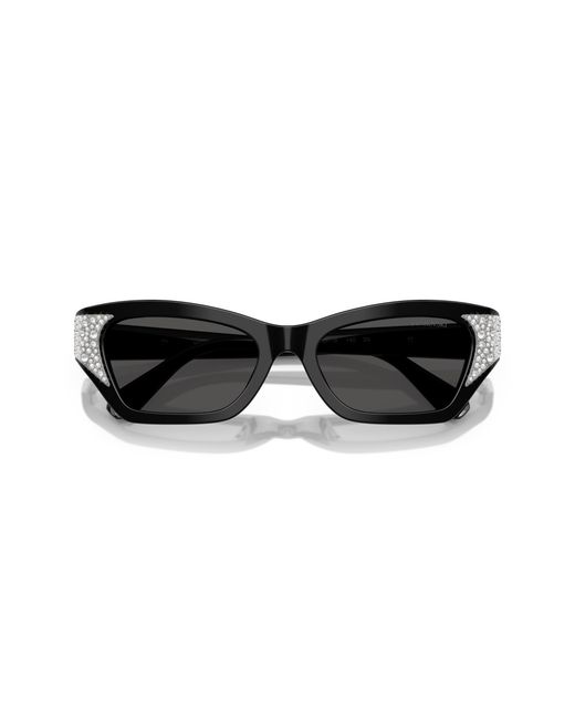 Swarovski Black Sk6029 100187 Sunglasses Acetate Cat Eye Normal