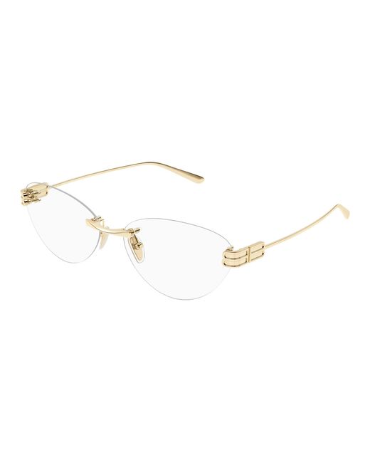 Balenciaga Black Bb0489O 004 Optical Frames Metal Transparent Cat Eye