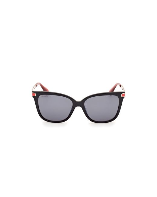 MAX&Co. Black Mo0100 01C Sunglasses Injected Smoke Round Normal
