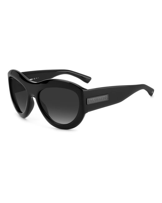 DSquared² Black D2 0072/S 807/9O Sunglasses Acetate Round Normal Shaded for men