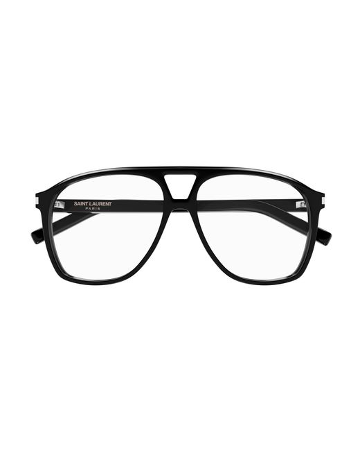 Saint Laurent Black Sl 596 Dune Opt 001 Optical Frames Acetate Transparent Pilot
