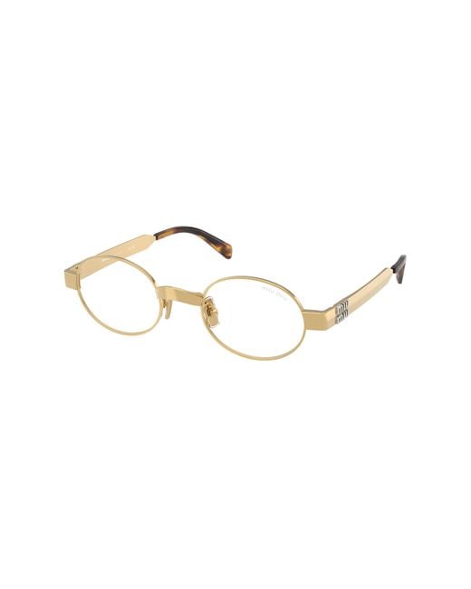 Miu Miu Black Mu B51S 5Ak10W Sunglasses Metal Transparent Round Normal