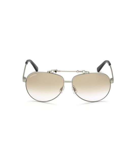 DSquared² Black Dq0356 59F Outlet Sunglasses Metal Pilot Normal Shaded