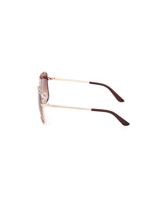 Guess Black Gu00296 28F Sunglasses Metal Squared Normal