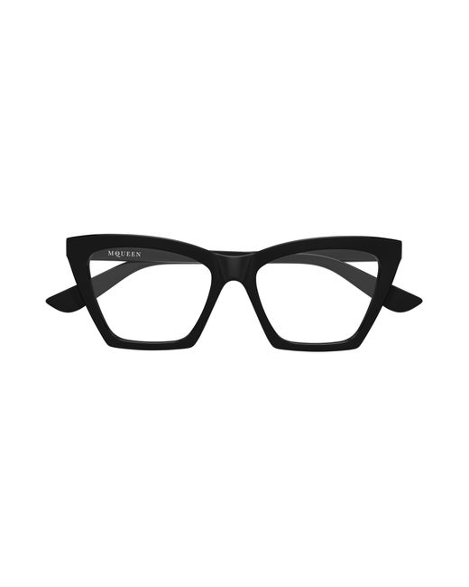 McQueen Black Am0536O 001 Optical Frames Acetate Transparent Cat Eye