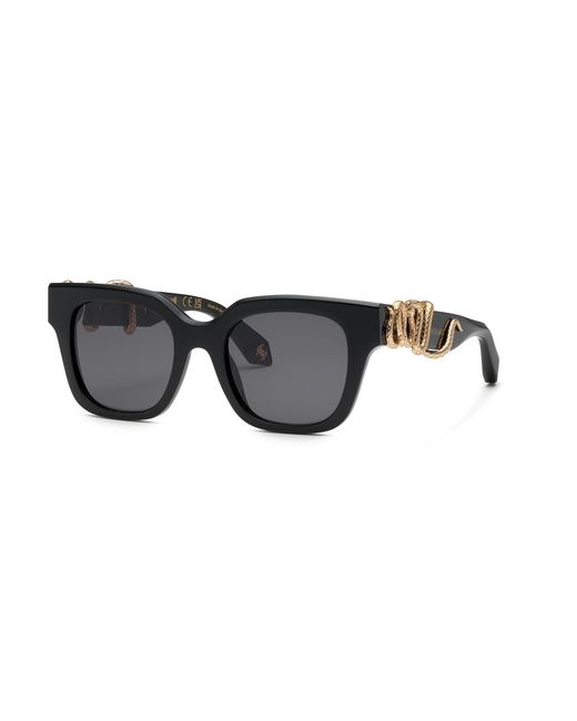 Roberto Cavalli Black Src123 700 Sunglasses Acetate Smoke Squared Normal